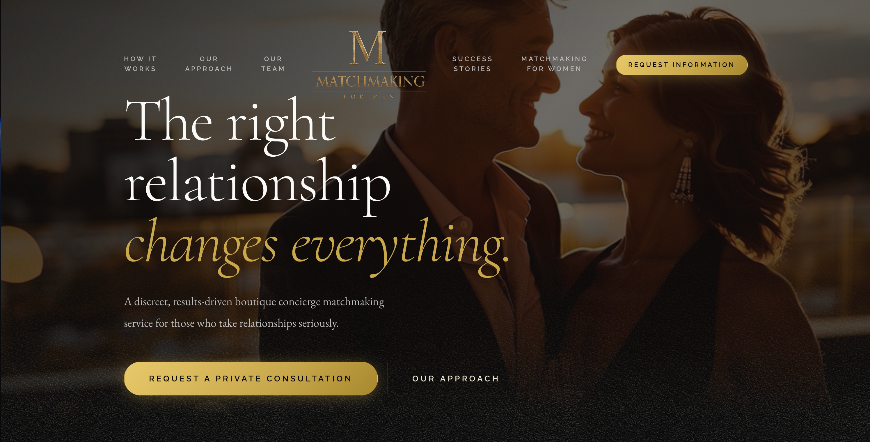 Matchmaking for Men website screenshot